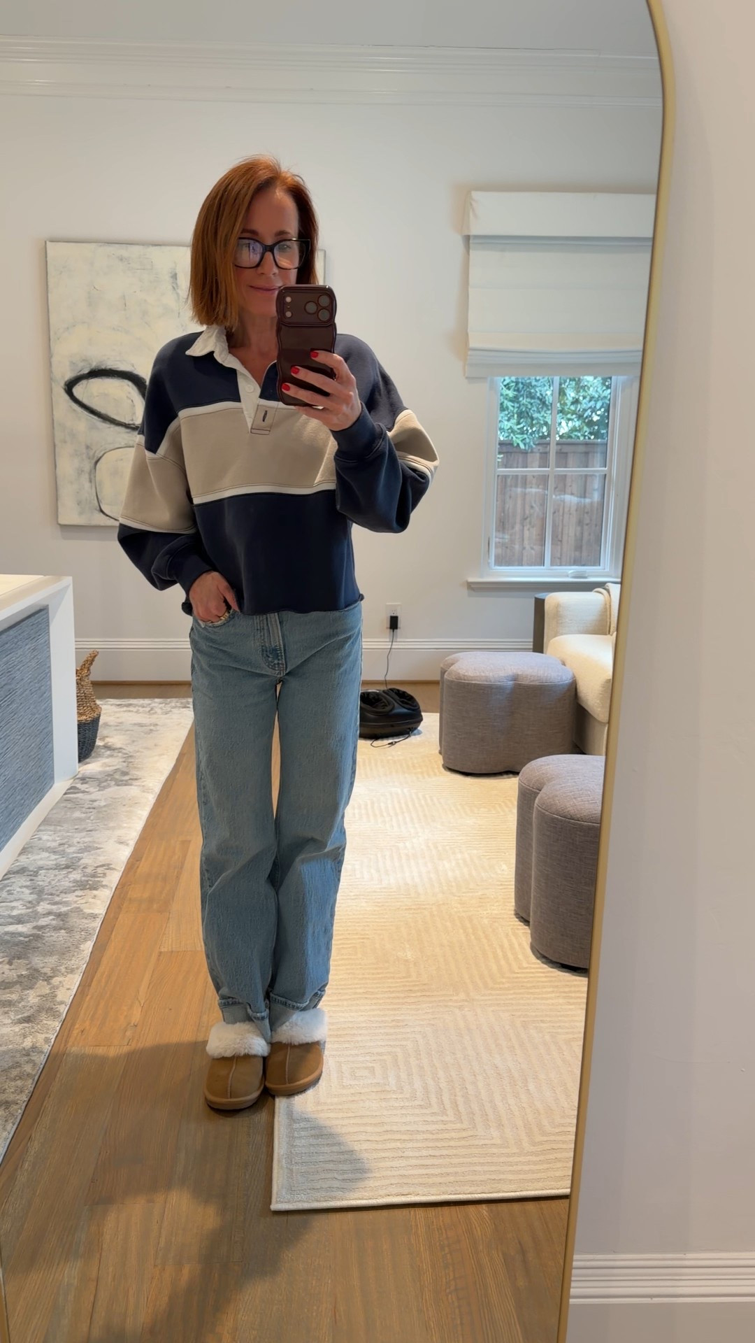 Cozy Saturday outfit inspo 🤍
Easy weekend look with a rugby sweatshirt + relaxed straight-leg jeans — comfy enough for errands, coffee runs, or couch time but still pulled together. This exact rugby top is an older Abercrombie find and sadly sold out, but I linked a bunch of similar rugby sweatshirts that give the same classic, sporty vibe.

Think: casual fall outfit, everyday mom style, comfy weekend outfit ideas, and effortless layering staples you’ll wear on repeat 🤍
Shop the look + similar tops below.

#LTKOver40 #LTKootd #LTKPetite