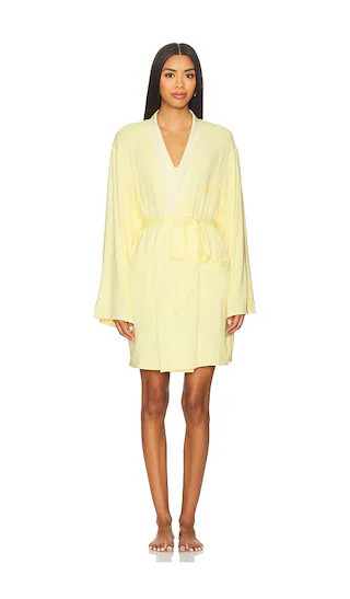 Butter Robe in Lemon Pinstripe | Revolve Clothing (Global)