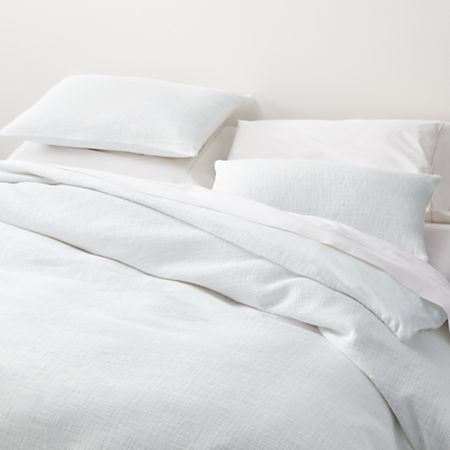 Lindstrom White Full/Queen Duvet Cover | Crate & Barrel