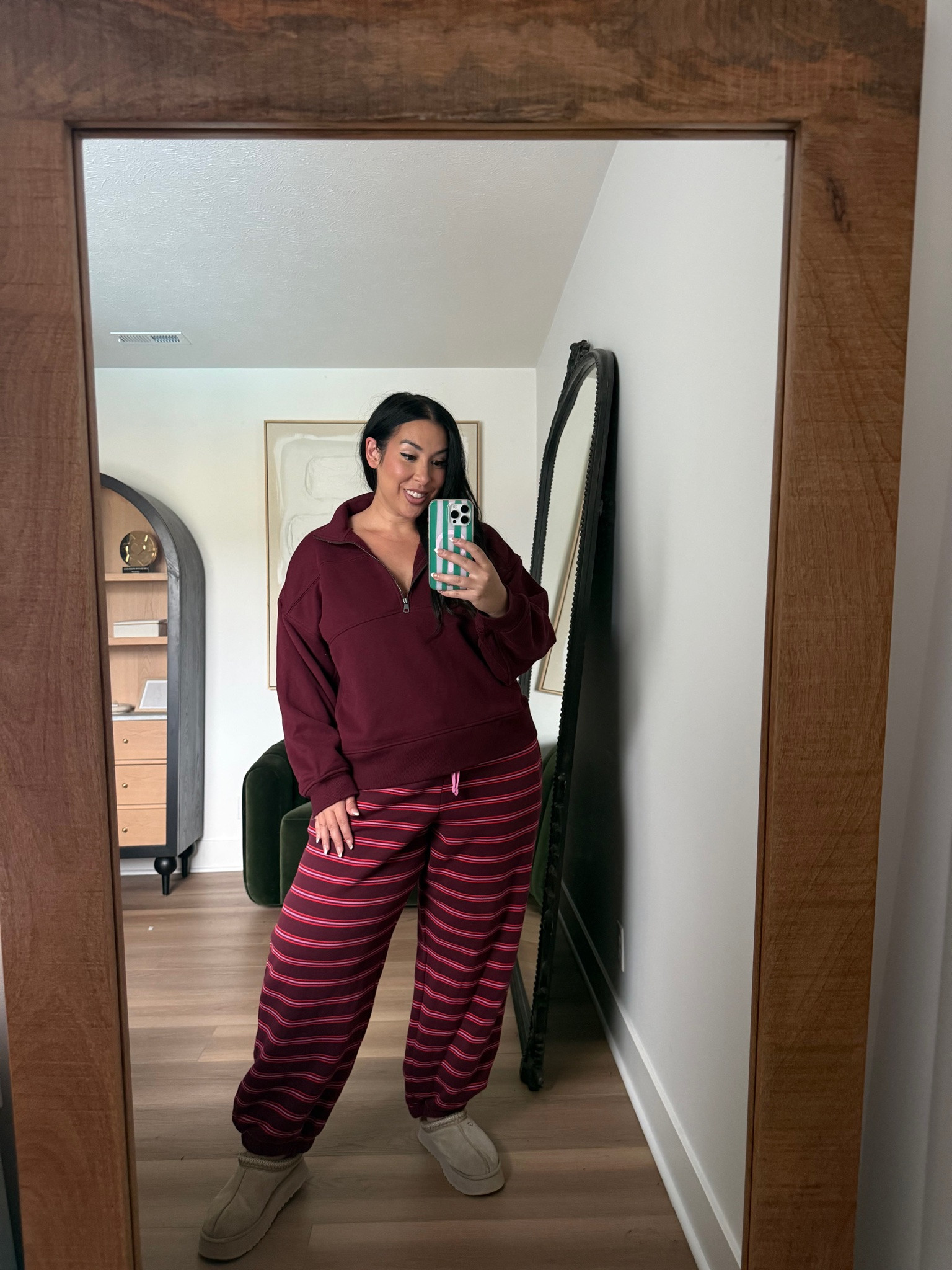 Love the fit of this quarter zip! Wearing a large in the top, XL in the pants! american eagle, fall style, fall outfits, fall fashion, midsize friendly, curvy 

 #LTKSeasonal #LTKMidsize