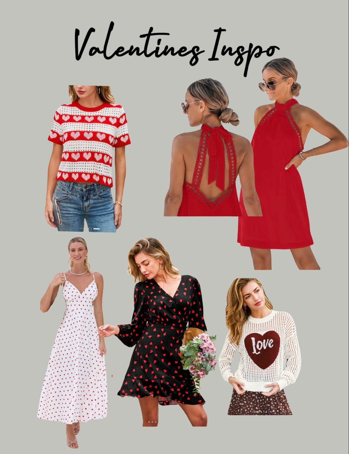 Valentine’s Day outfit ideas featuring heart sweaters, red dresses, wrap dresses, and romantic midi dresses. Cute and affordable Valentine’s outfit inspo for date night, girls night, school parties, or casual everyday style. These feminine and festive Valentine outfits come in multiple colors and are easy to style with heels, boots, or sneakers.

#ValentinesOutfits #ValentinesDayStyle #DateNightOutfits #Hearts #OutfitInspo #AffordableFashion #LTKunder50 #LTKunder100

#LTKootd