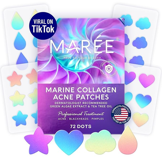 MAREE Acne Patches - Anti Wrinkle Pads & Patches with Natural Green Algae Extract & Tea Tree Oil ... | Amazon (US)