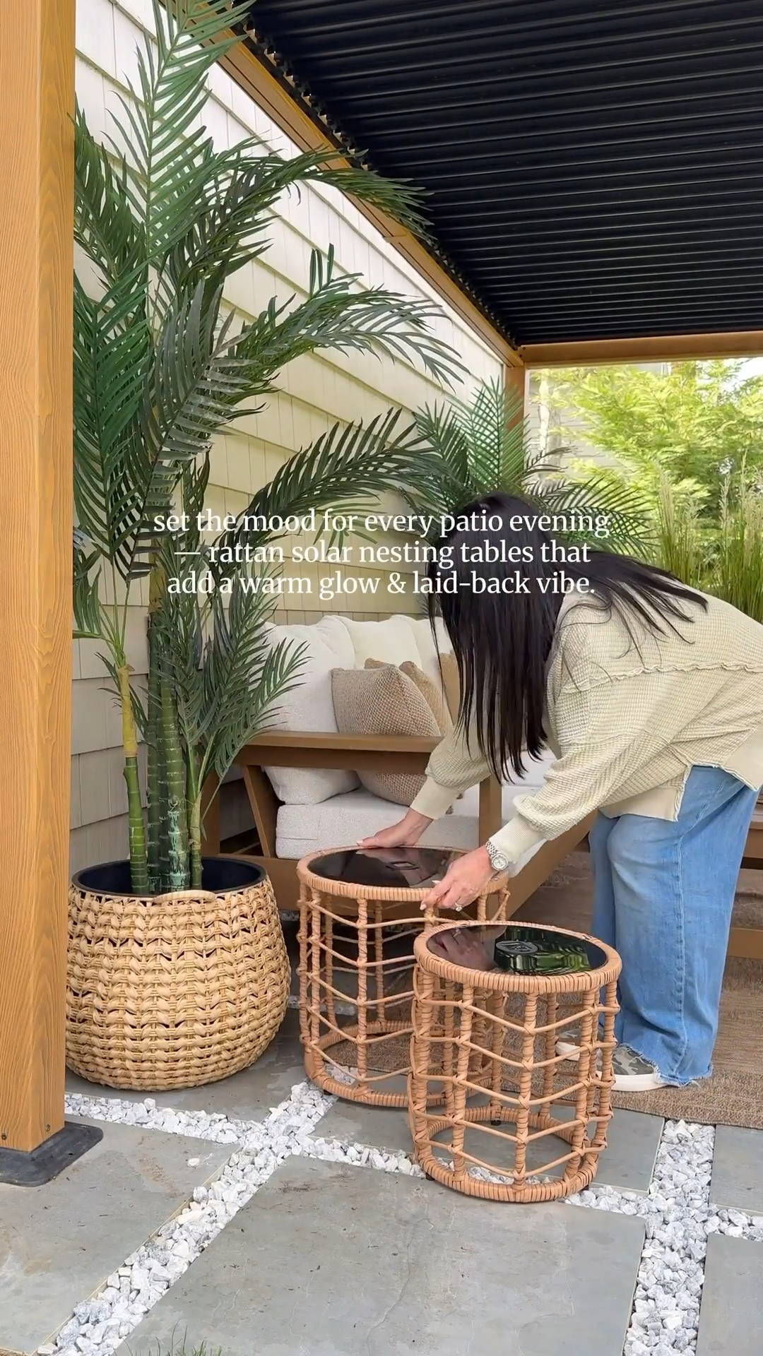 Golden hour just got an upgrade ✨
These rattan nesting, solar tables from Amazon turn your backyard into a cozy, glowing escape — no cords, no hassle. Perfect for layering light and setting the vibe for every evening. 

entertaining | outdoor living | backyard | lighting | pergola | seating | area rug


#LTKSeasonal #LTKHome #LTKSaleAlert