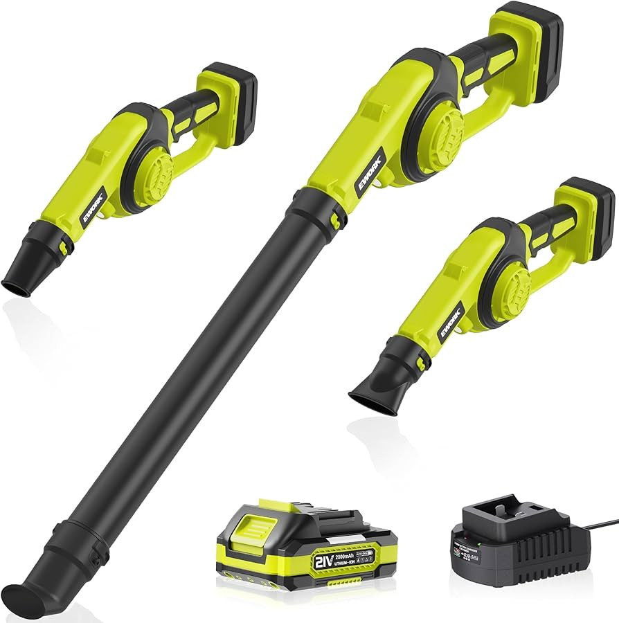 EWORK Small Leaf Blower Cordless 21V Mini Leaf Blower 130CFM/200MPH with Battery and Fast Charger... | Amazon (US)