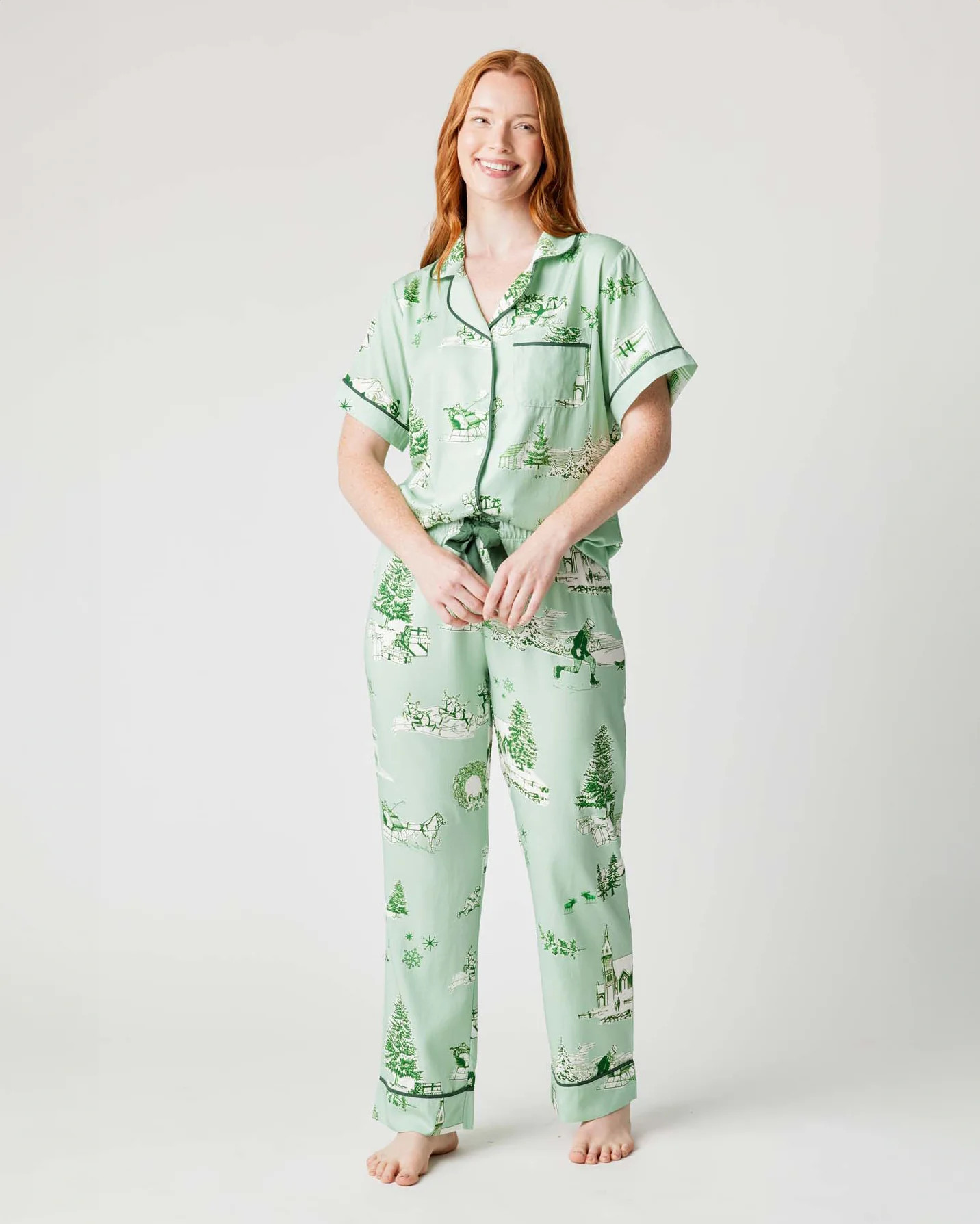 Holiday Toile Pajama Pants Set | Colorful Prints, Wallpaper, Pajamas, Home Decor, & More | Katie Kime Inc