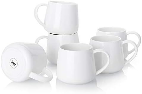 Sweese 618.001 Coffee Mugs - 12 Ounce for Coffee, Tea, Cocoa, Set of 6, White | Amazon (US)