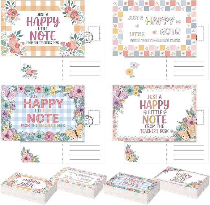 100 Pcs Pastel Flower Teacher Mail Bulk Teacher Note for Student | Amazon (US)