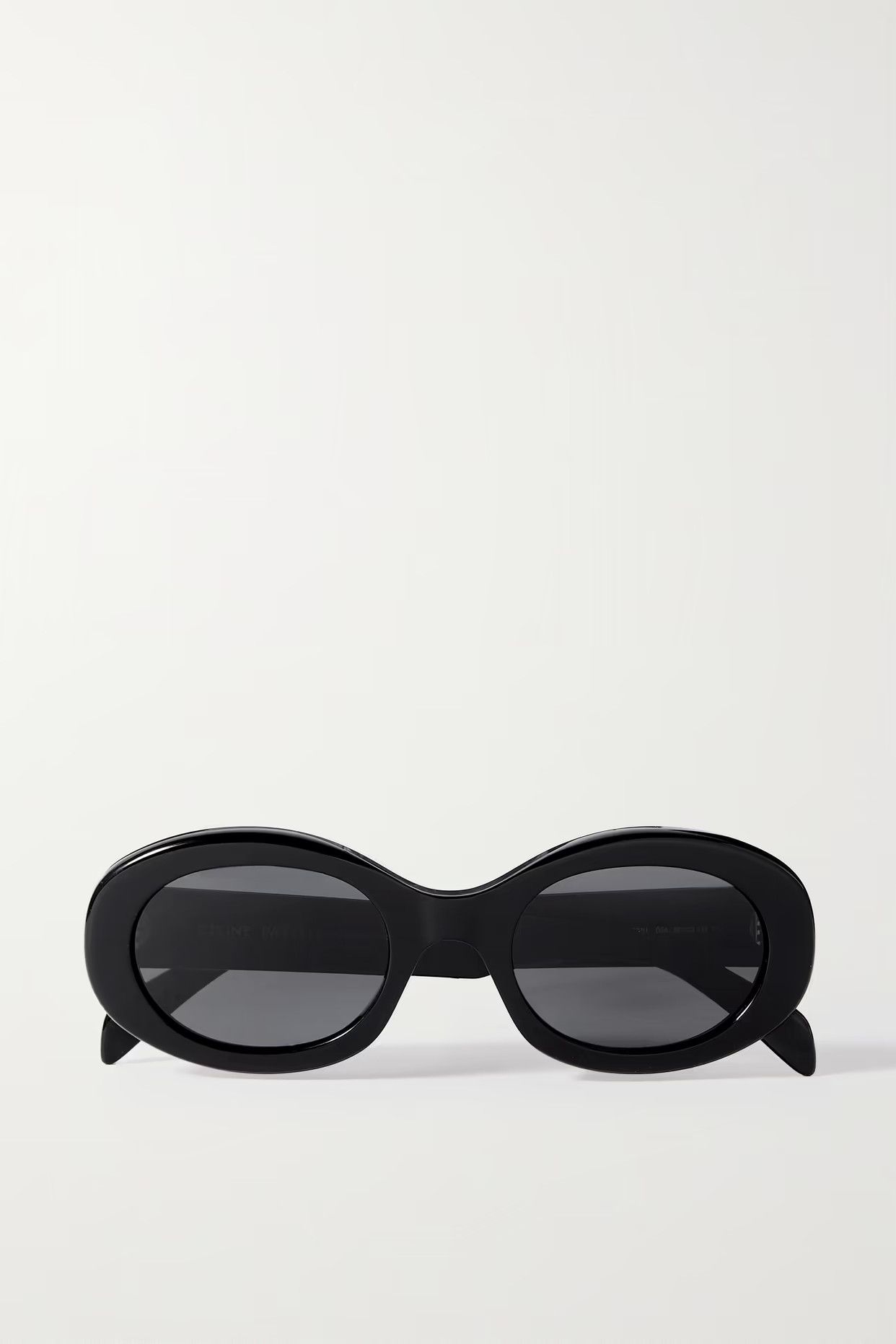 CELINE Eyewear - Triomphe Oval-frame Acetate Sunglasses - Black | NET-A-PORTER (US)