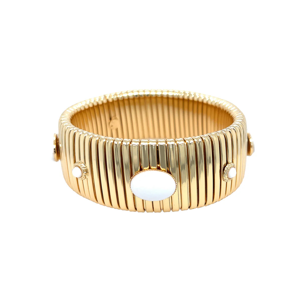 White Wide Flex Bracelet | Jennifer Miller Jewelry