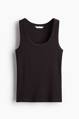 Ribbed vest top - Dark brown - Ladies | H&M GB | H&M (UK, MY, IN, SG, PH, TW, HK)