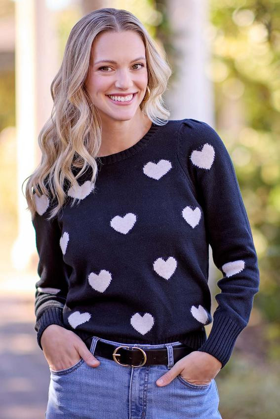 Heart Floral Sweater | Cato Fashions