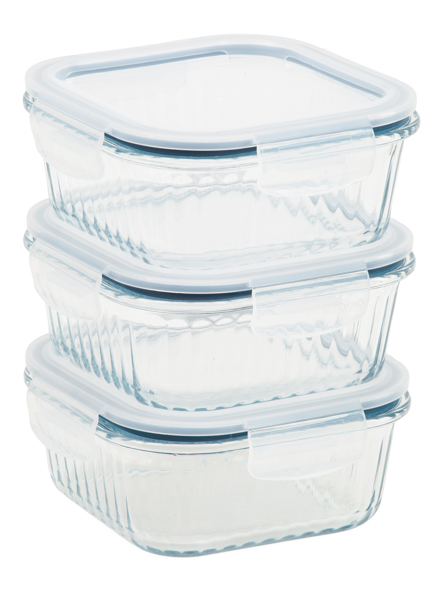 3pk Square Fluted Glass Food Storage Containers | Kitchen & Dining Room | Marshalls | Marshalls