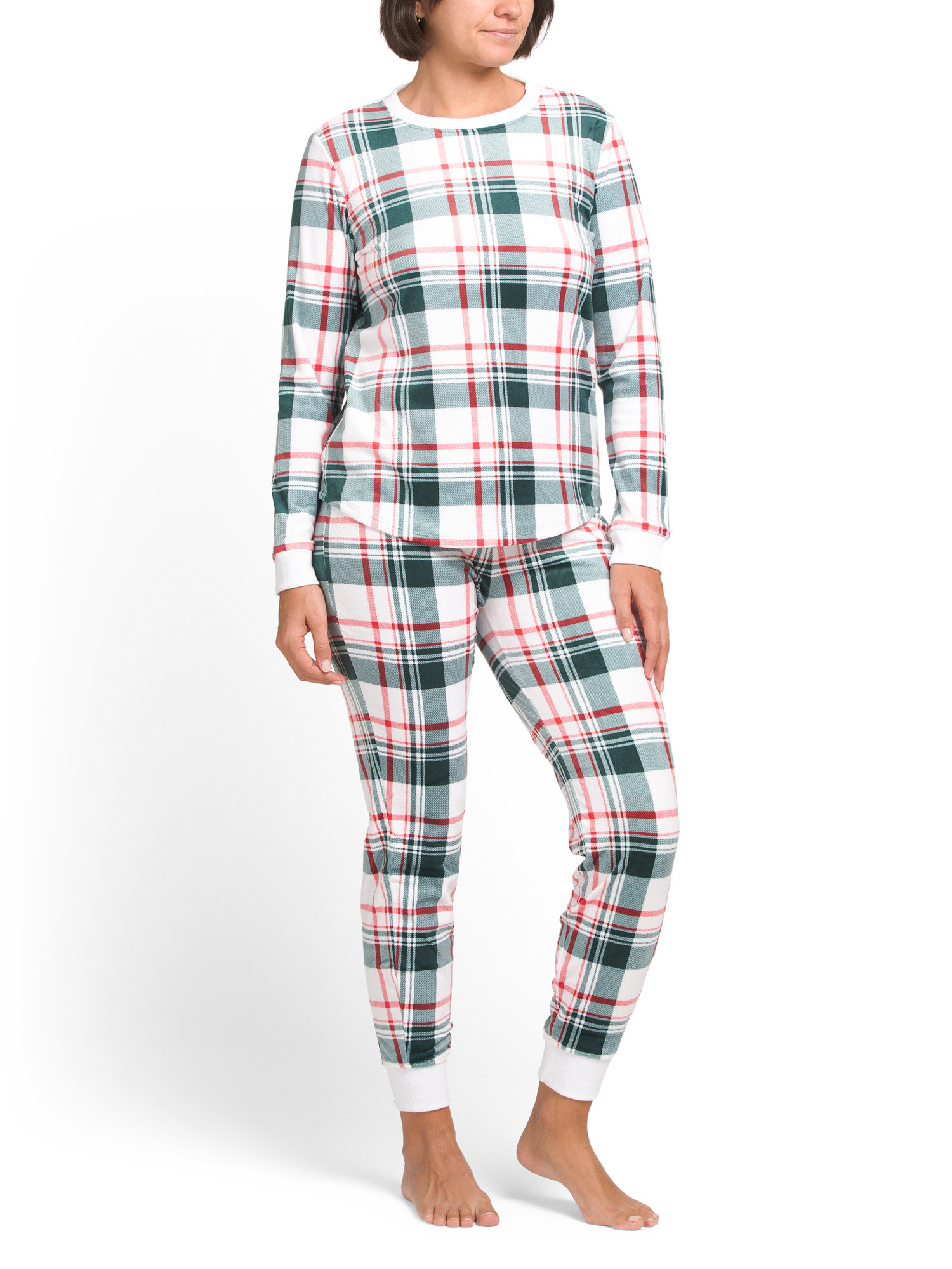 2pc Holiday Plaid Plush Top And Joggers Sleep Set | Women | Marshalls | Marshalls