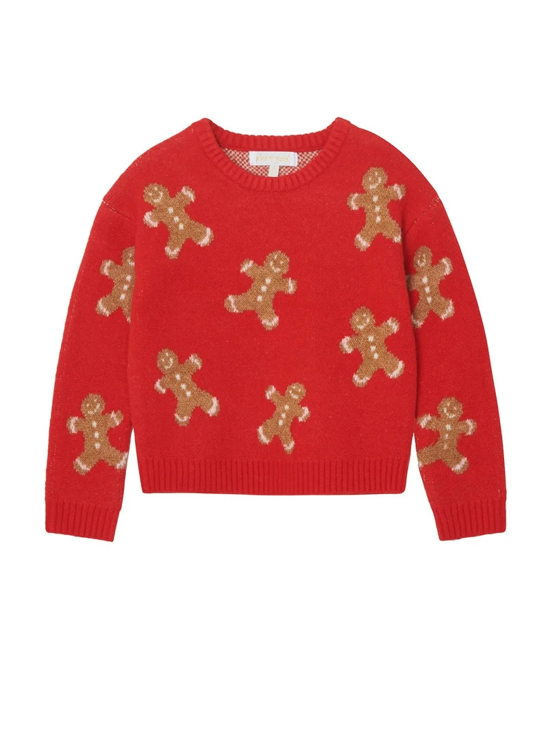Planet Gold Toddler Girl Holiday Sweater, Sizes 12M-3T | Walmart (US)