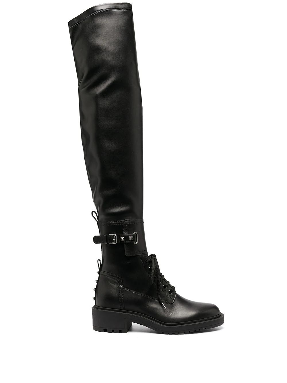 Valentino GaravaniRockstud over-the-knee combat boots | Farfetch Global