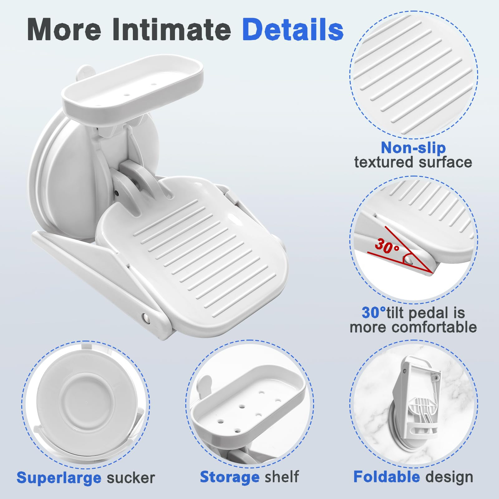 Shower Foot Rest, Pletpet Shower Ledge for Shaving Legs Withe Foldable Shower Step Pedal with Upg... | Amazon (US)