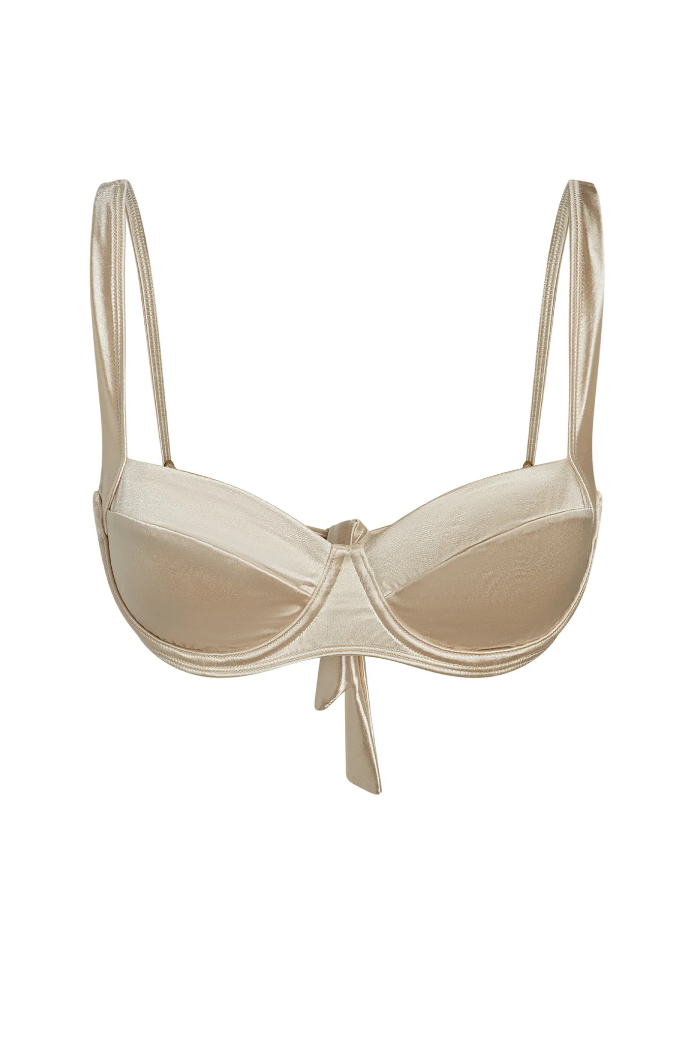 Sorrento Top - Champagne Shiny Jersey | Monday Swimwear