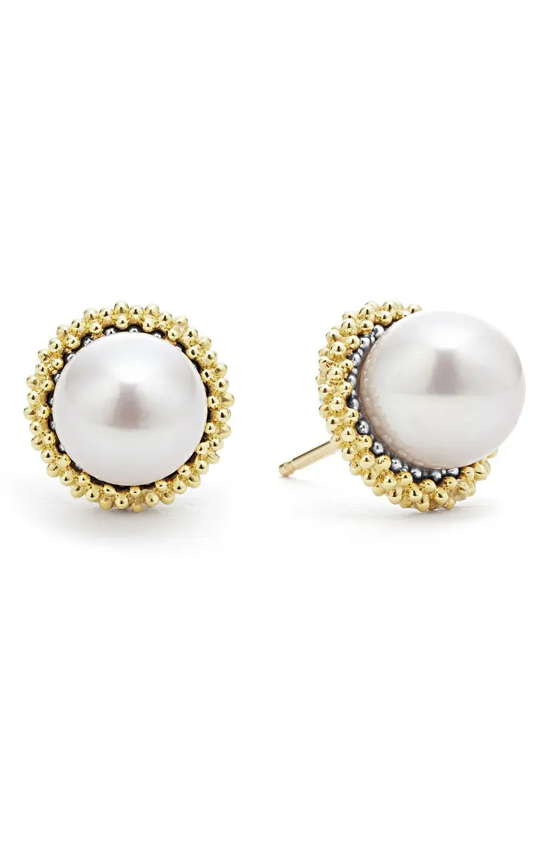 LAGOS Luna Freshwater Pearl Lux Stud Earrings | Nordstrom | Nordstrom