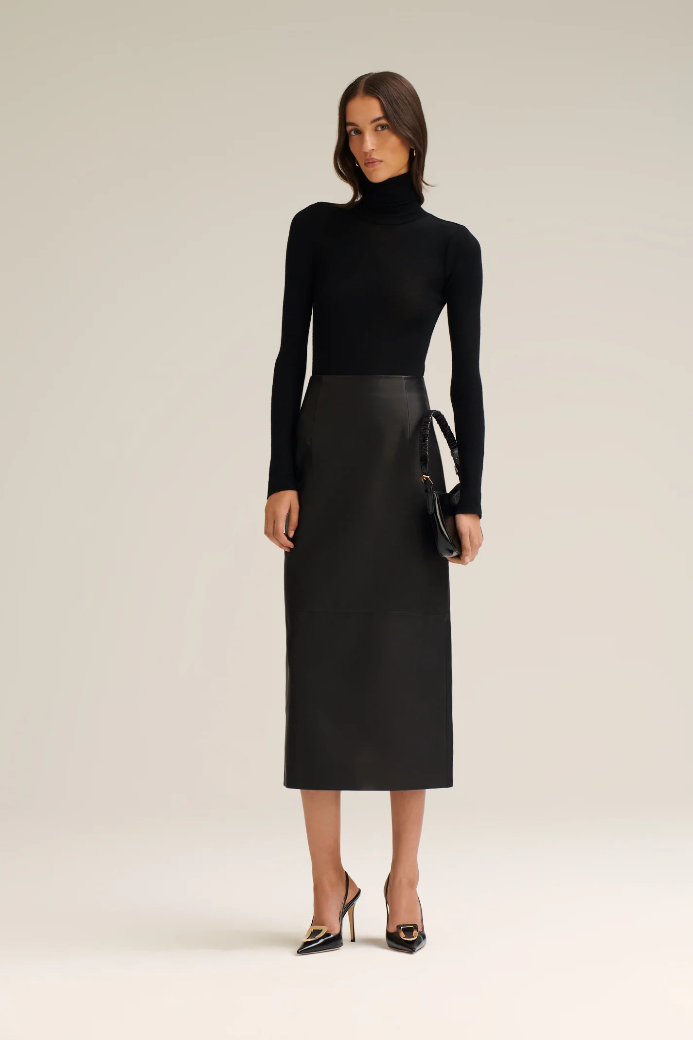 LEATHER PENCIL SKIRT - BLACK - Scanlan Theodore | Scanlan Theodore AU
