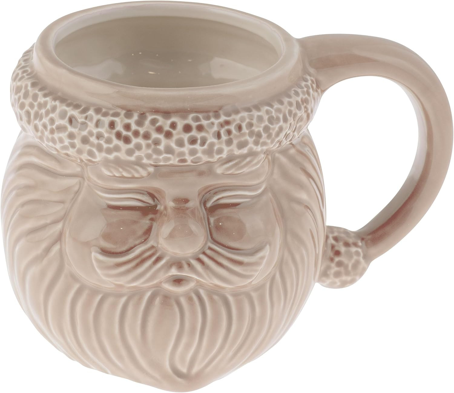 Karma, 18 oz Christmas Mug Ceramic Santa Claus Shaped Coffee Cup - Ceramic Coffee Mugs for Women and Men, Cream | Amazon (US)