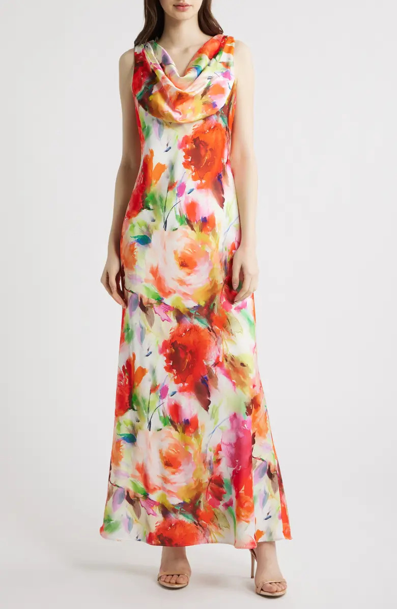 Drape Neck Sleeveless Gown | Nordstrom