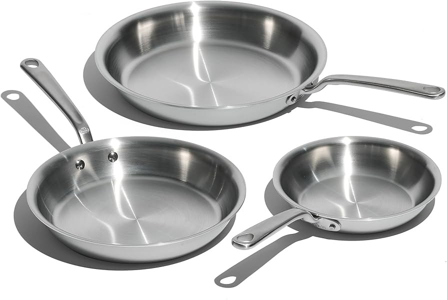 Made In Cookware - 3-Piece (Includes 8",10",12") Stainless Frying Pan Set - 5 Ply Stainless Clad ... | Amazon (US)