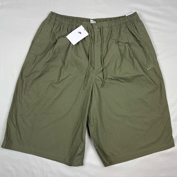 Nike Mens Baggy Oversized Shorts Sz Large Olive Green Pleated Skater C6 | Poshmark