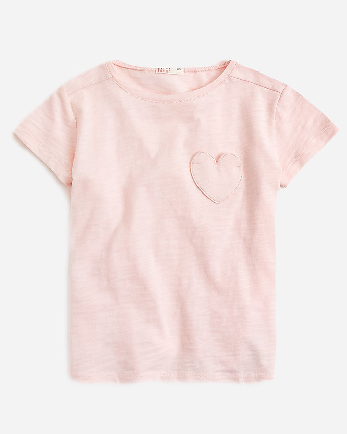 Girls' short-sleeve heart-pocket T-shirt | J. Crew US