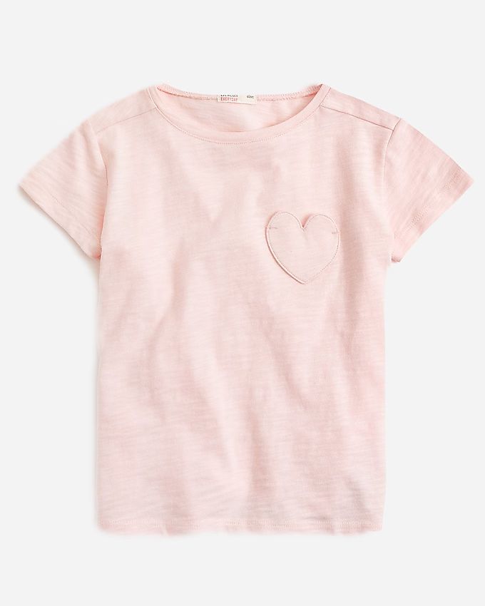 Girls' short-sleeve heart-pocket T-shirt | J.Crew US