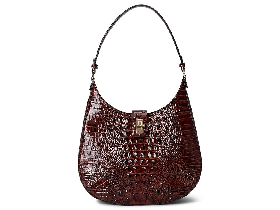 Brahmin Fallon Slim Shoulderbag Women's Handbags Pecan, Polyester | Zappos