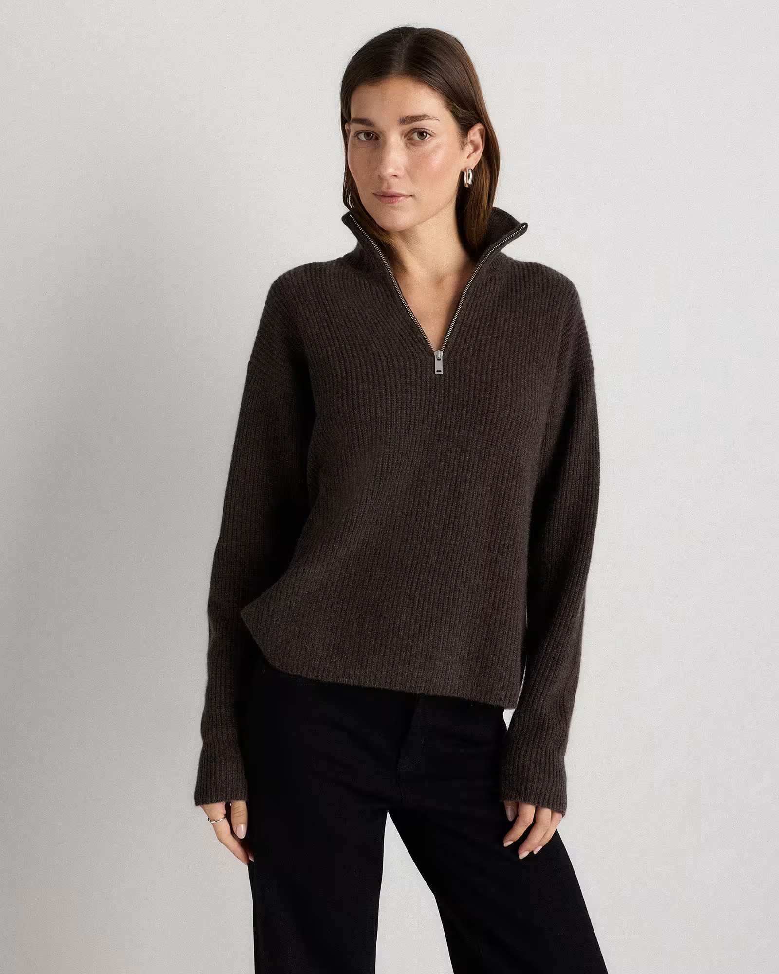 Mongolian Cashmere Fisherman Quarter Zip Sweater | Quince
