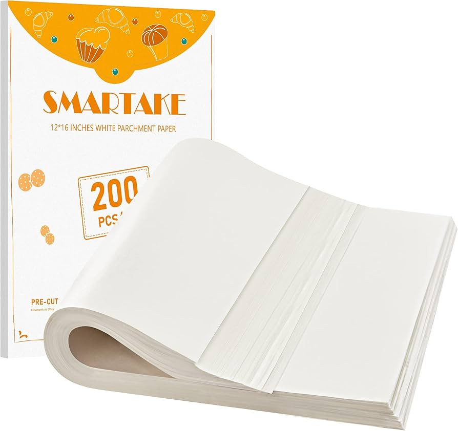 SMARTAKE 200 Pcs Parchment Paper Baking Sheets, 12x16 Inch Non-Stick Precut Baking Parchment, Sui... | Amazon (US)
