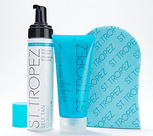 A-D St. Tropez Tanning Mousse & Exfoliation Kit Auto-Delivery | QVC
