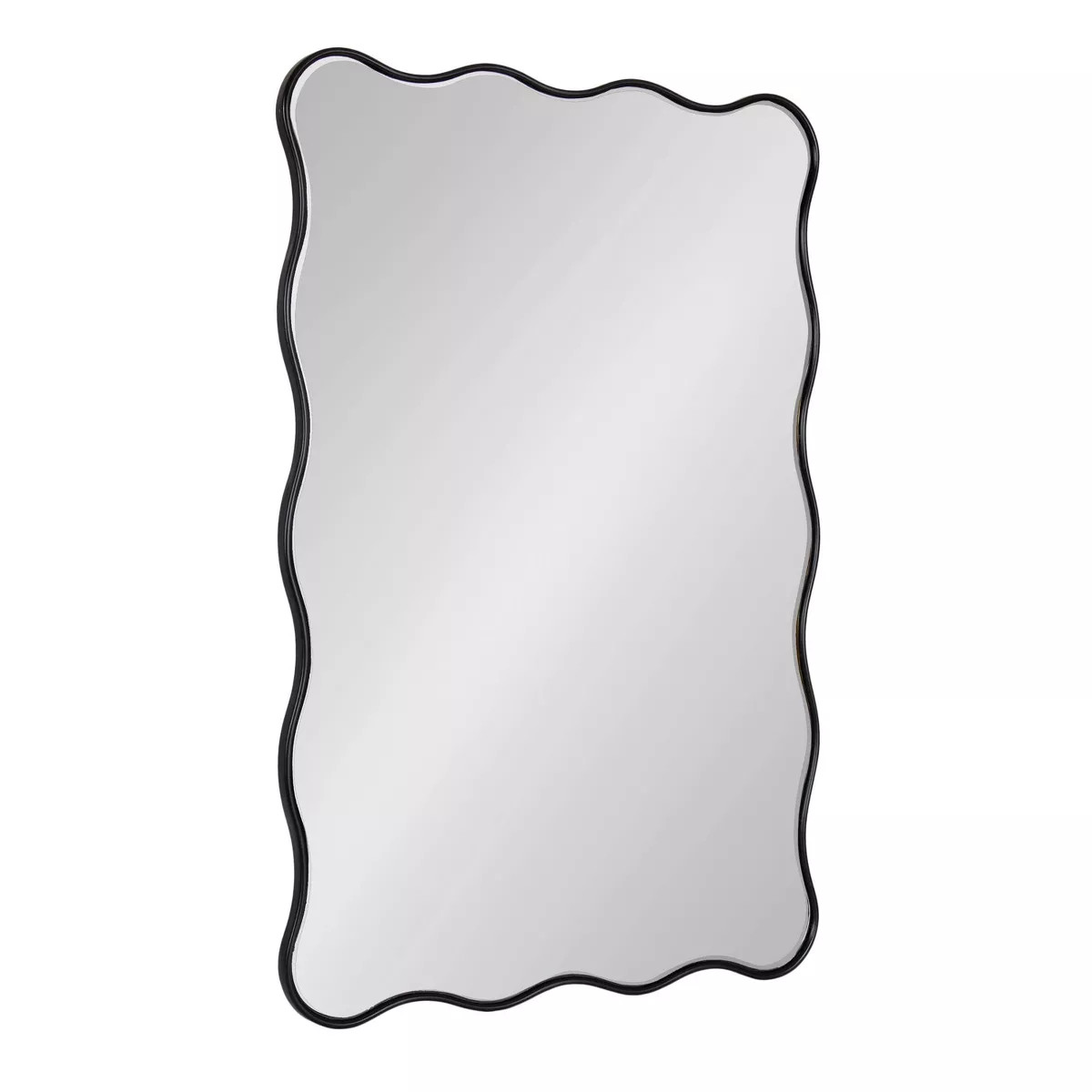 Kate & Laurel All Things Decor 24"x36" Viona Rectangle Scalloped Mirror Black | Target