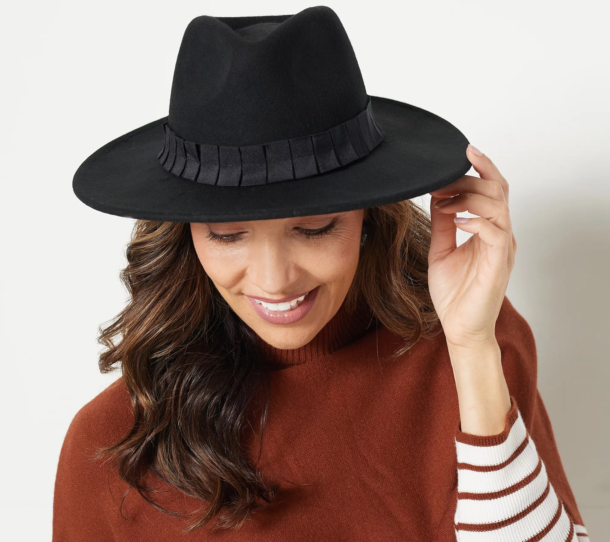 Isaac Mizrahi Live! Fedora Hat with Ruffle Trim - QVC.com | QVC