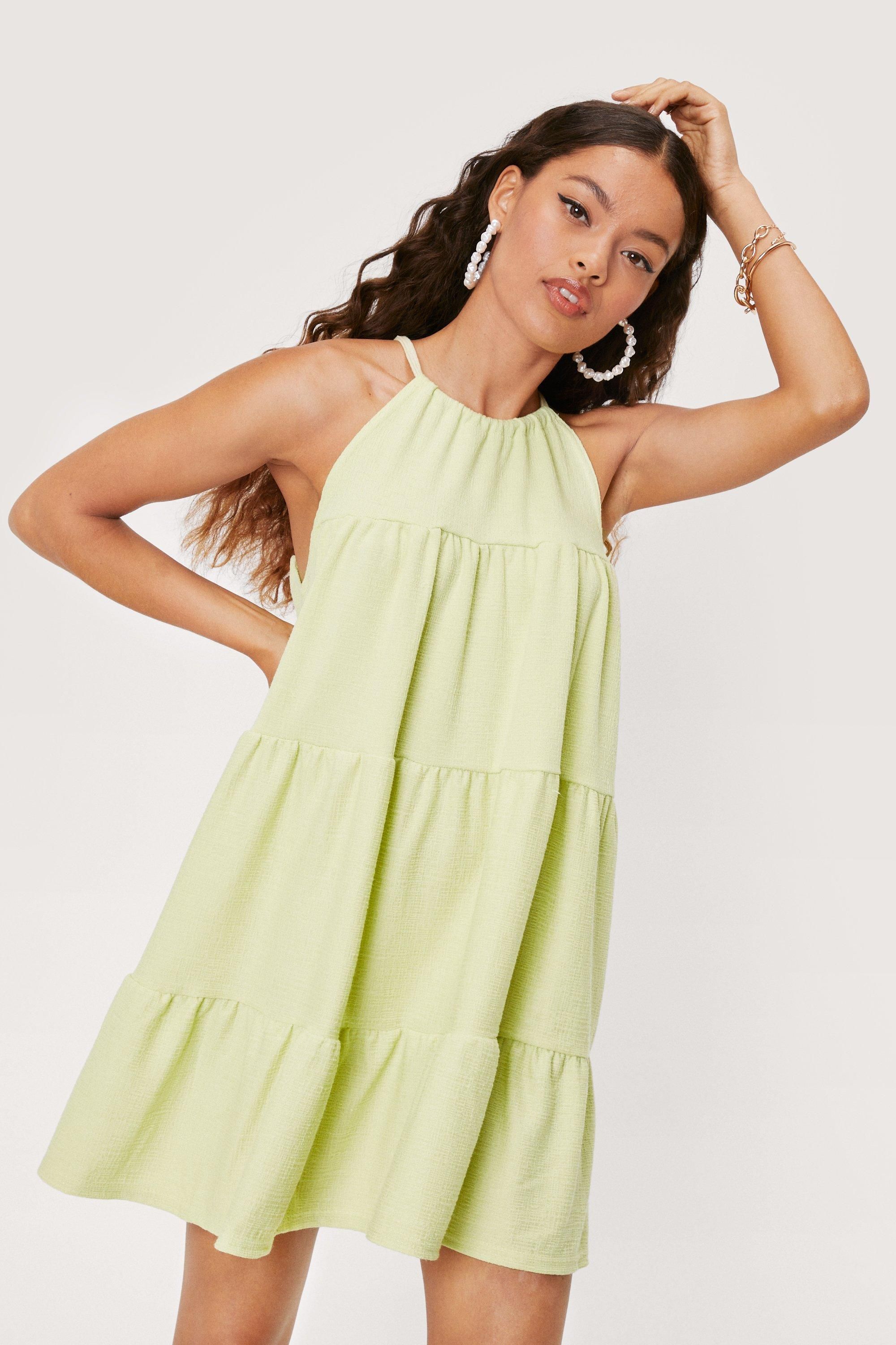 Petite Tiered Smock Mini Dress | Nasty Gal (US)