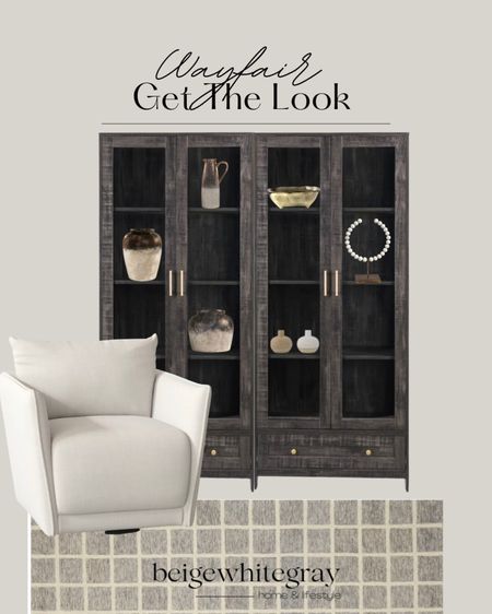 Wayfair favorites!! Ok these cabinets look so high end but the cost is amazing!! I also love this Loloi x Chris loves Julia  rug. It’s on my wish list! And the swivel chair is so beautiful for a cozy corner or your living room. Beigewhitegray 

#LTKHoliday #LTKstyletip #LTKhome