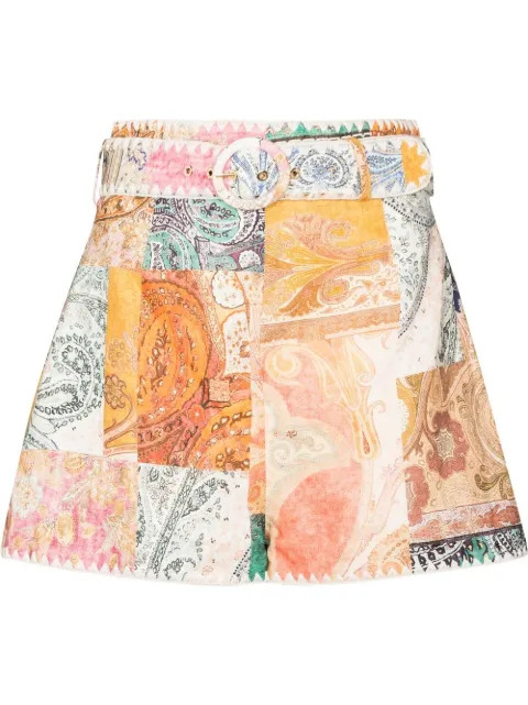 ZIMMERMANN Patchwork Paisley Shorts - Farfetch | Farfetch Global