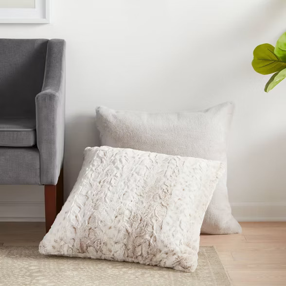 Faux Rabbit Fur Throw Pillow - Threshold™ | Target