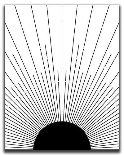 Abstract Geometric Sun Wall Art Print - 11x14" UNFRAMED Print - Modern, Minimal, Black And White ... | Amazon (US)