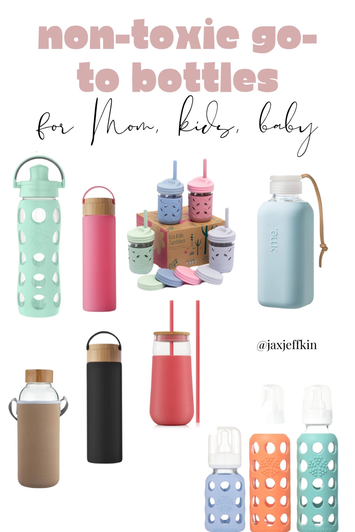 Our favorite non-toxic glass water bottles for mom, kids, toddler and baby! Non-toxic | glass bottles | toddler sippy cup | baby bottle 

#LTKkids #LTKfitness #LTKbaby