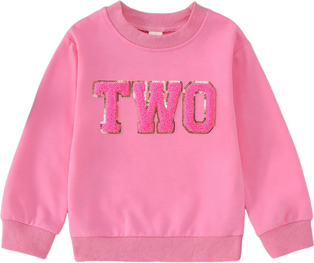 BOUTIKOME Toddler Baby Girl Birthday Sweatshirt 2nd 3rd 4th 5th 6th 7th Outfits Sequin Embroidere... | Amazon (US)