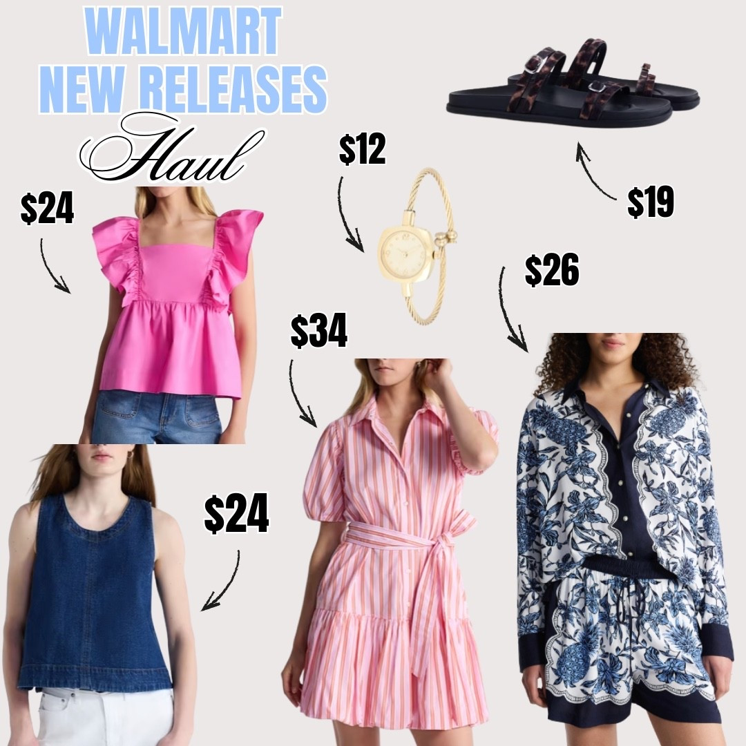 new Walmart releases and every single one of these is under $35 — the pink ruffle top, striped dress, and blue floral pajama set are my favorites
Everything linked below with prices

#LTKootd #LTKSeasonal #LTKWorkwear