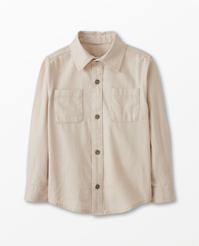 Long Sleeve Woven Button Down | Hanna Andersson