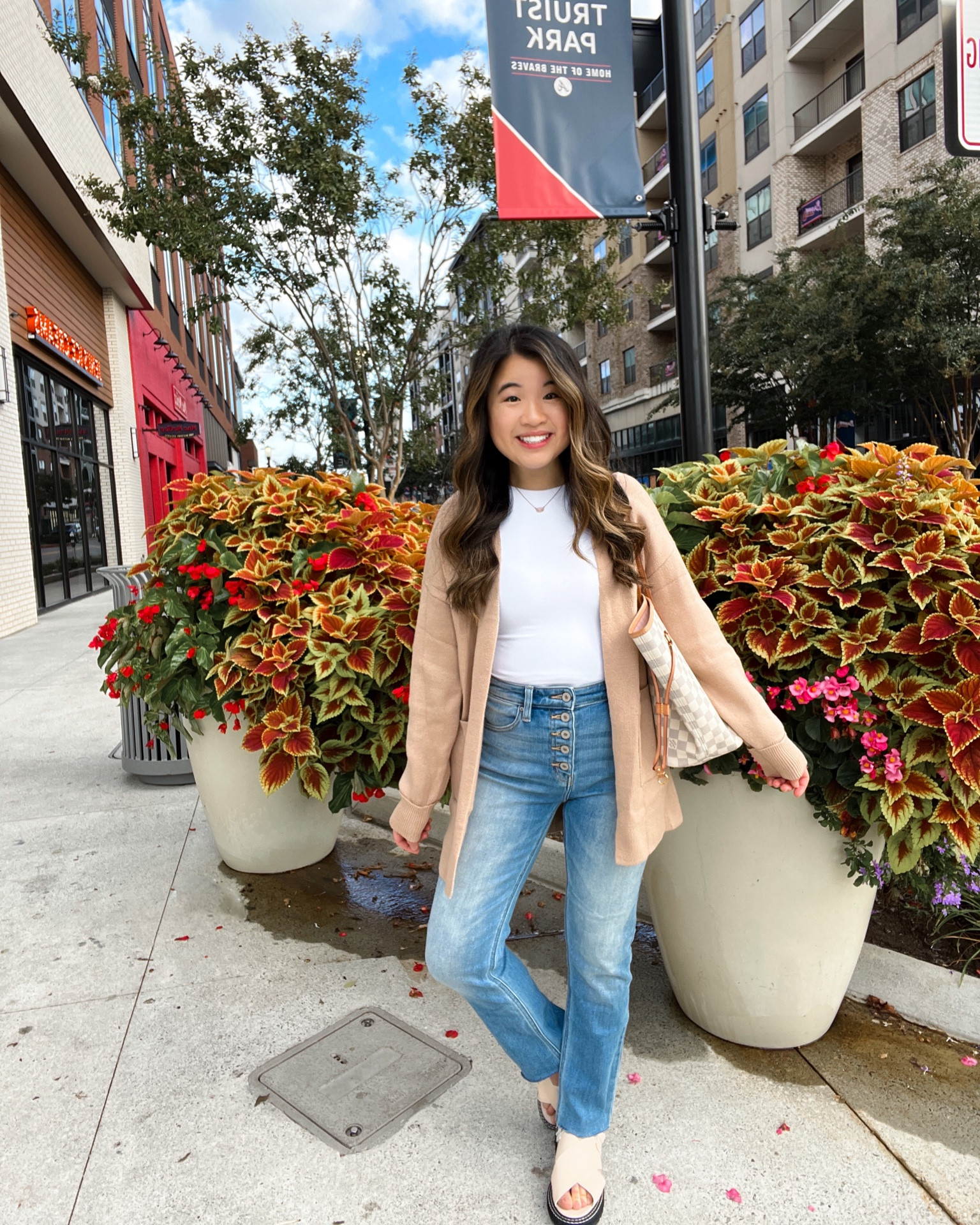 Cardigan from Amazon (size small), white bodysuit from Amazon (size small), jeans from Böhme (size 26), sandals from Böhme (size 6.5)

#LTKunder100 #LTKU #LTKSeasonal