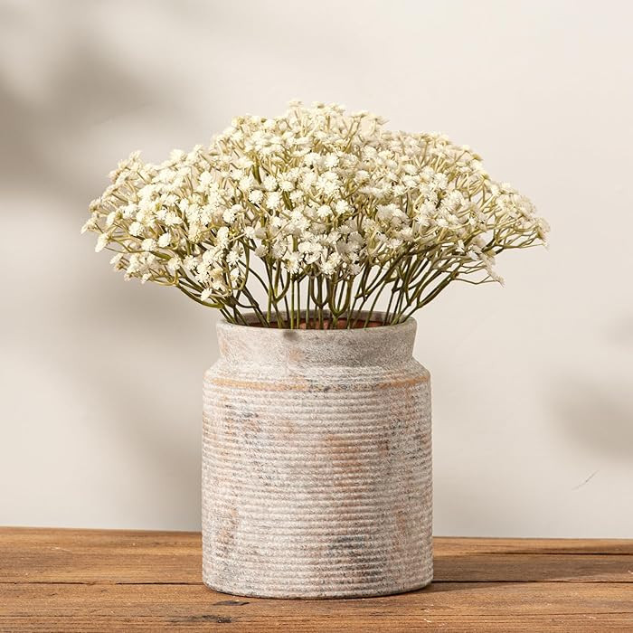 Ceramic Flower Vase 7.5 inch Farmhouse Rustic Vase for Home Decor Handcrafted Pottery Terracotta ... | Amazon (US)