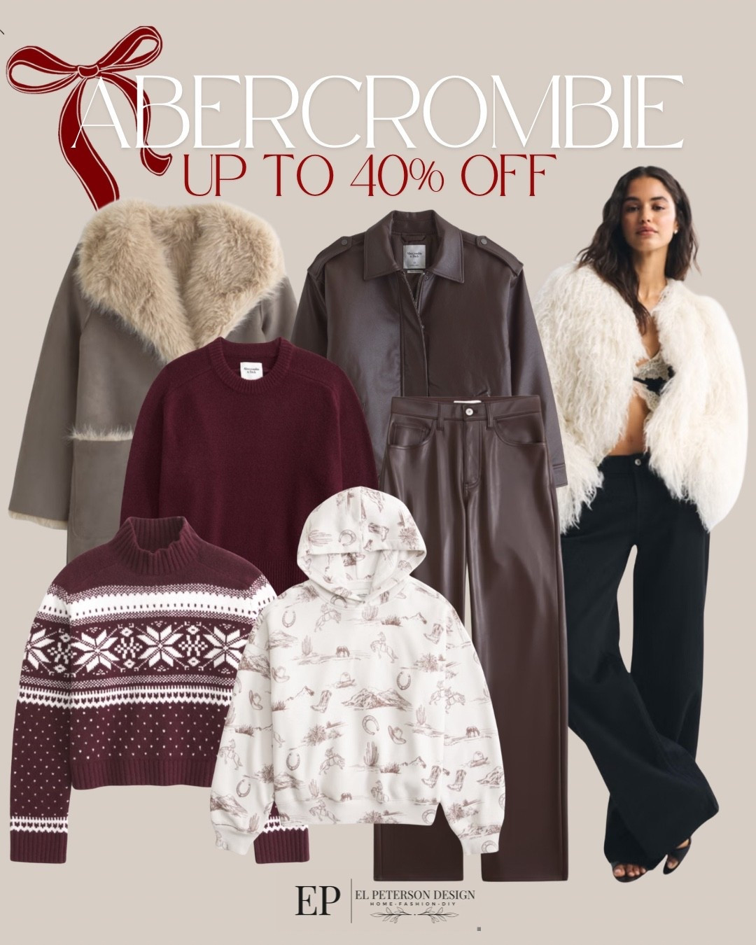 Abercrombie 
Up to 40% jackets
Sweater
Hoodie
Pants 

#LTKFindsUnder50 #LTKFindsUnder100