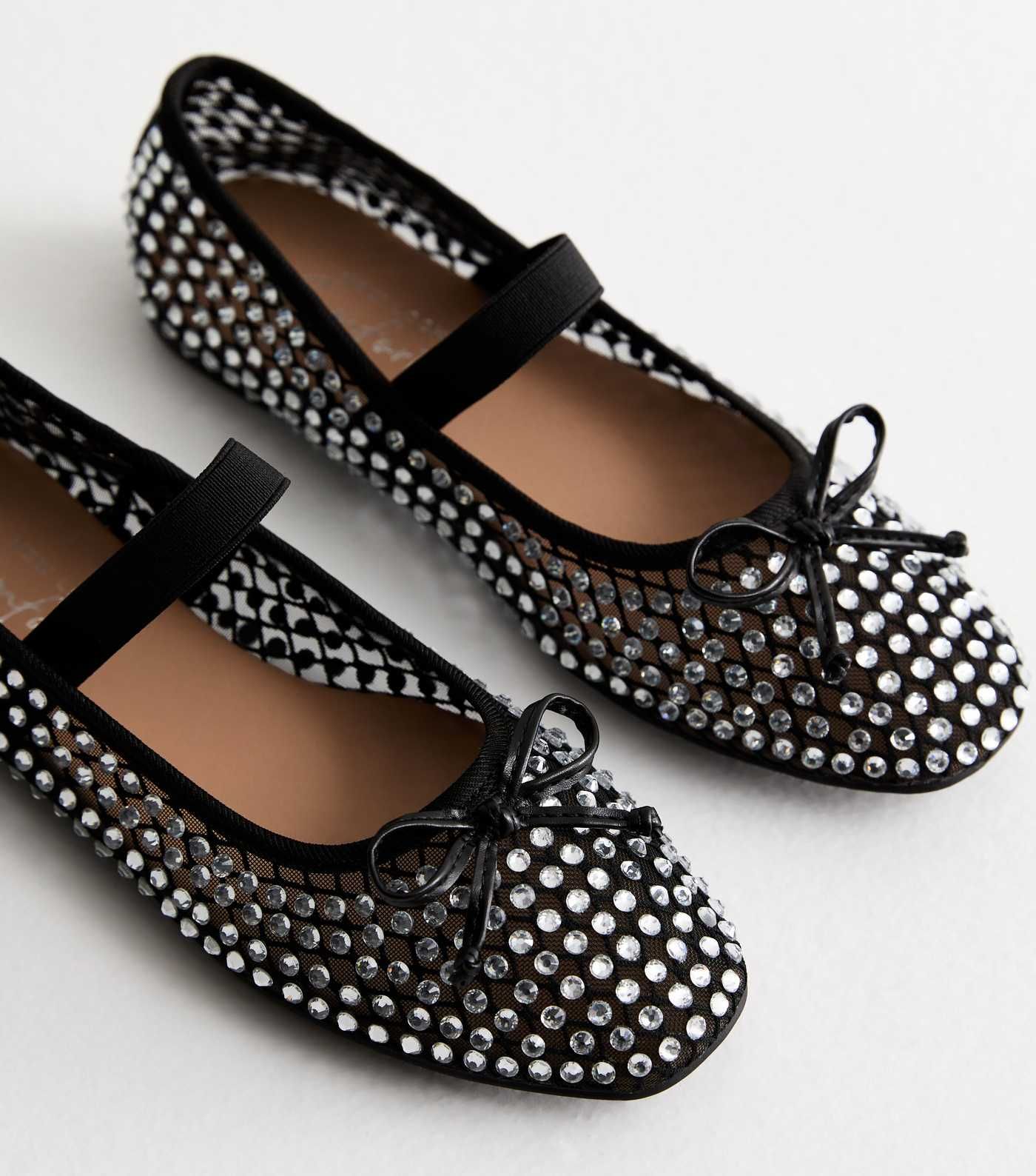 Black Diamanté Embellished Ballet Flats 
						
						Add to Saved Items
						Remove from Saved... | New Look (UK)
