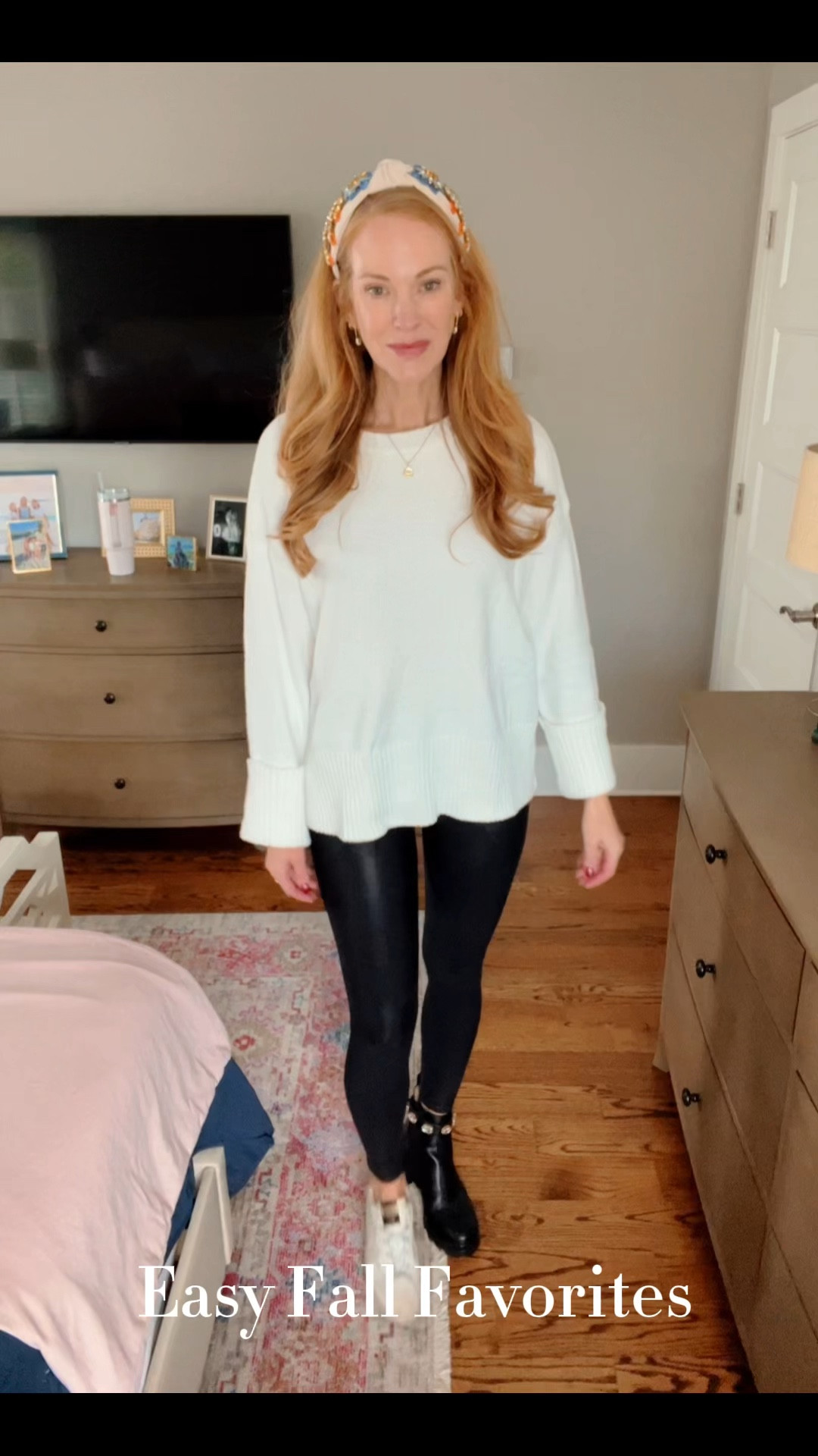3 easy fall outfits that are cozy and casual … totally my vibe! 
Leather leggings are a must for everyone. 
This oversized sweater comes in lots of colors and feels like barefoot dreams. 
I love a long sweatshirt with side zips and you can’t go wrong with black joggers! 

#LTKVideo #LTKSeasonal #LTKOver40