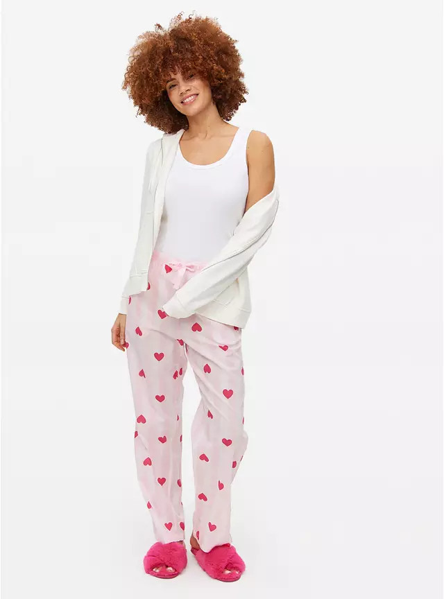 Buy Pink Stripe Heart Pyjama Bottoms 10 | Pyjamas | Tu | Tu Clothing